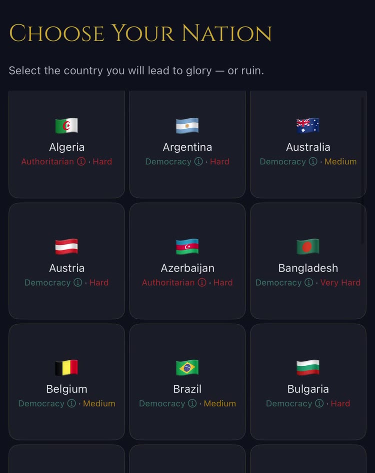 Choose Your Nation